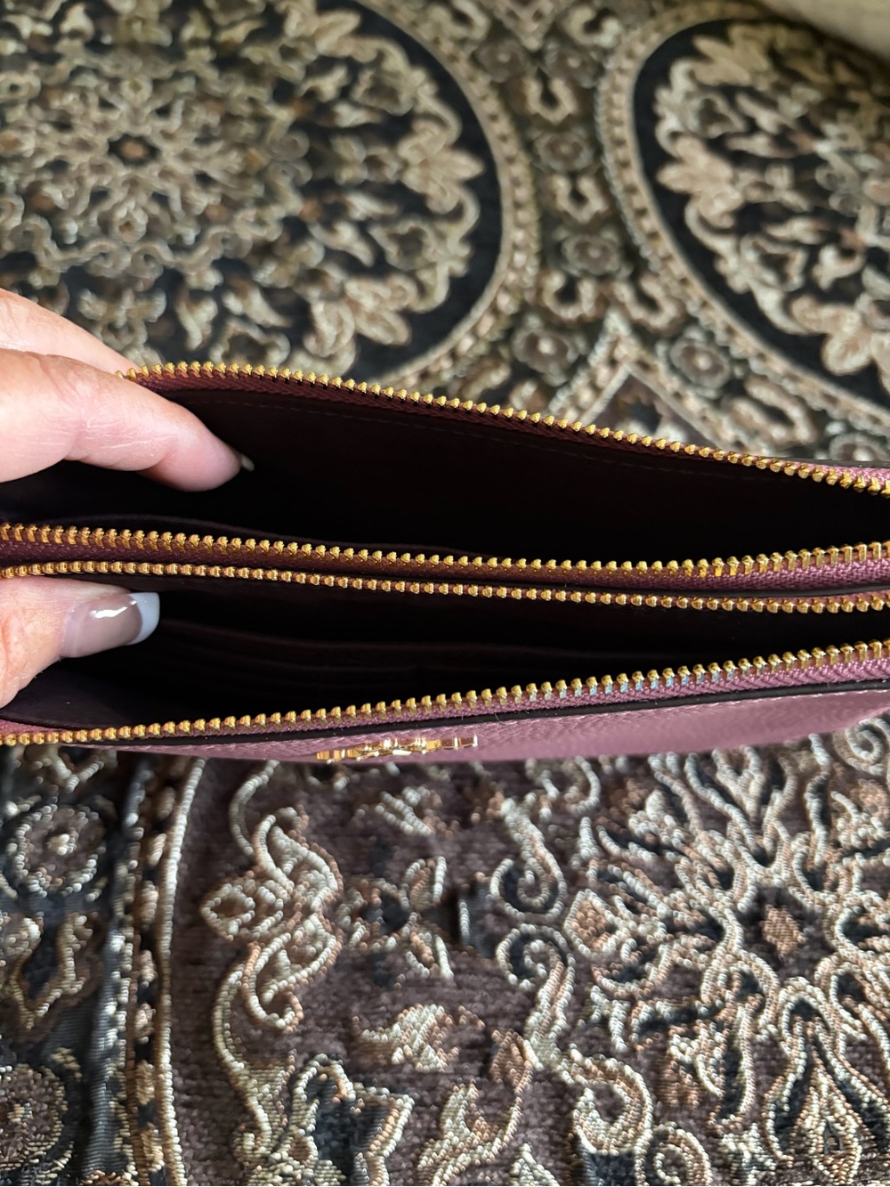 Coach Pink Pebbled Leather Wristlet - Picture 3 of 3